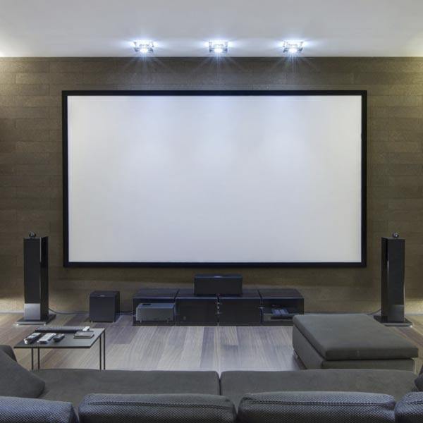 Projector Screen and Speakers