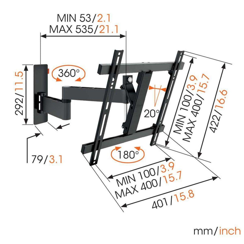 Vogel WALL 3245 Full-Motion TV Wall Mount (32"-55") [Black] - Wired Store
