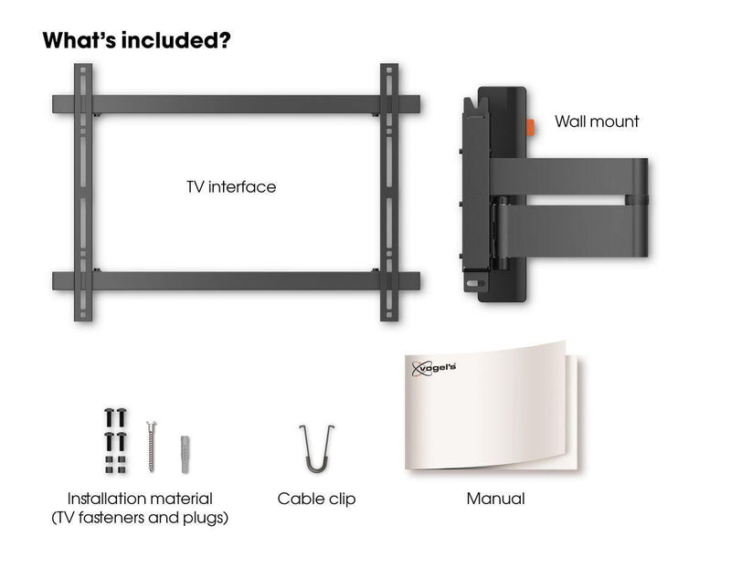 Vogel WALL 3345 Full-Motion TV Wall Mount (TV Size 40"-65") [Black] - Wired Store